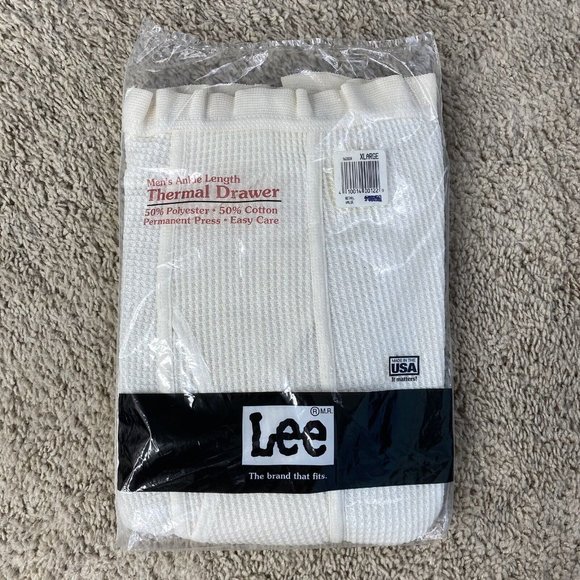Vtg Lee Thermal‎ Bottom Mens XL Waffle Long Johns Ankle Length Made in USA NIP - Picture 1 of 5